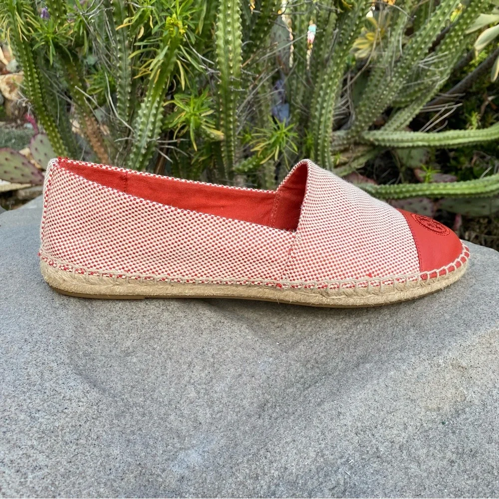 Tory Burch Red Espadrille Slip-Ons NWOB